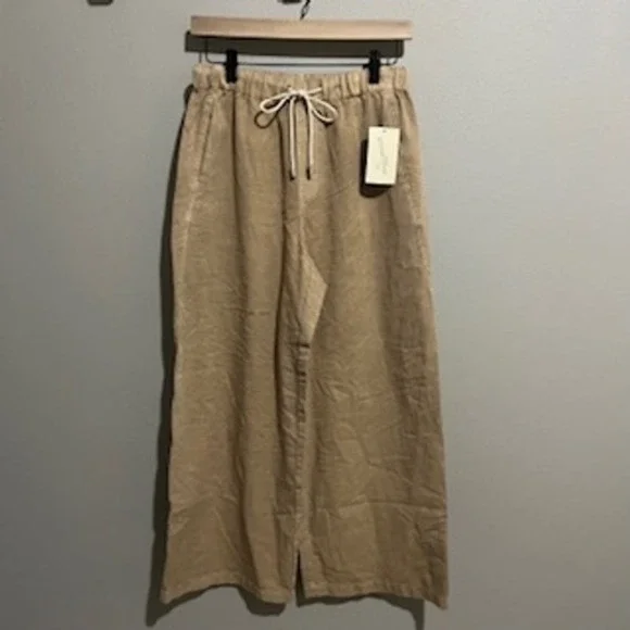 Universal Thread Womens High-Rise Wide Leg Drawstring Pants Tan Small New - Picture 10 of 13